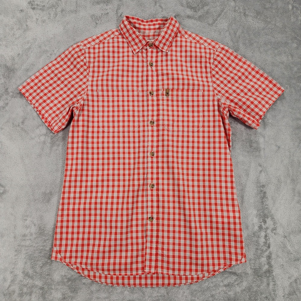 Fjallraven High Coast Shirt Mens Small Red Plaid‎ Short Sleeve Outdoor Hiking